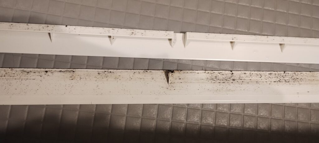 川崎市 クイックエアコンクリーニング ルーバー 黒カビ